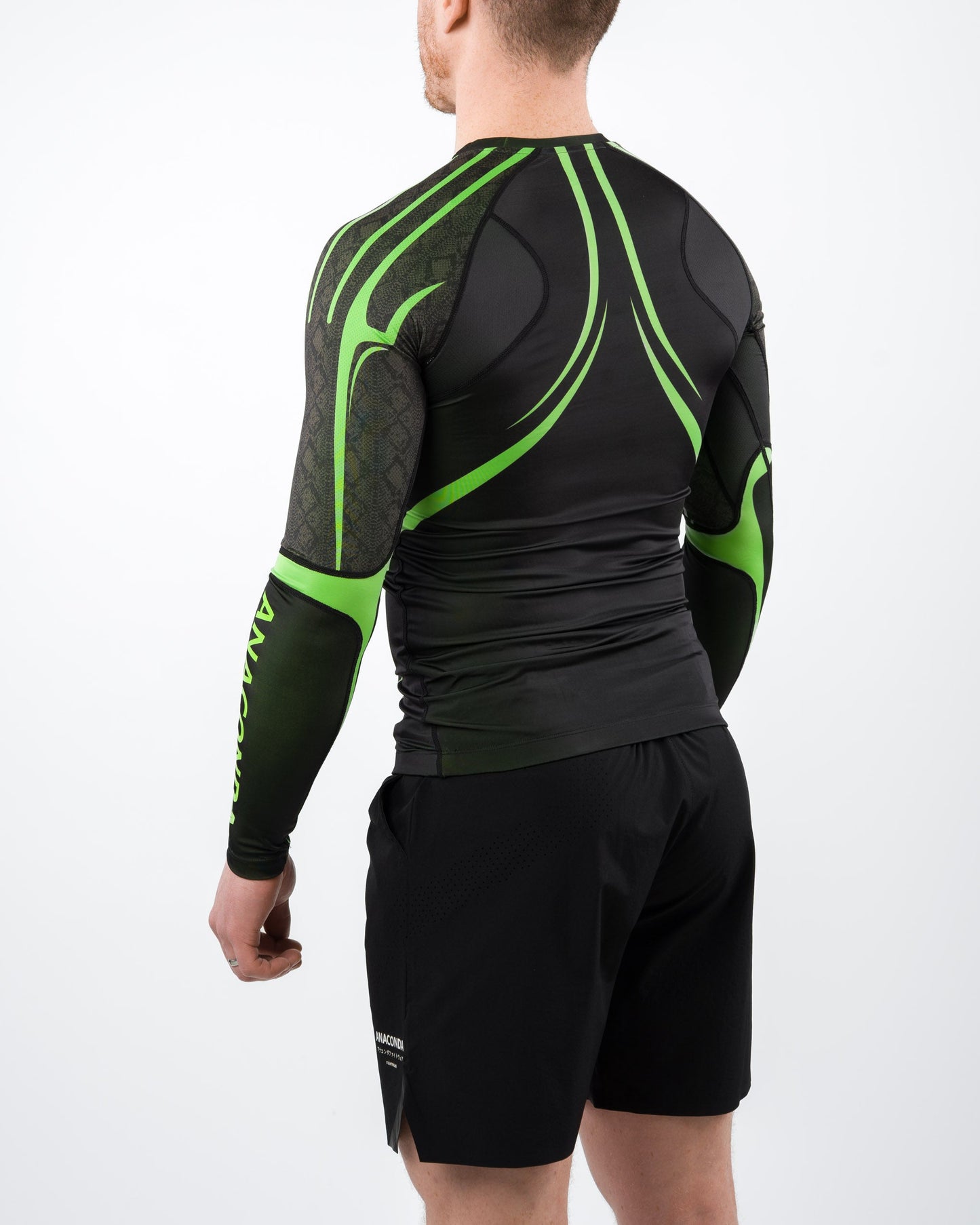 Evolution Long Sleeve Rashguard in Black & Green for BJJ